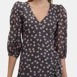 Ganni Size 38 Floral Wrap dress